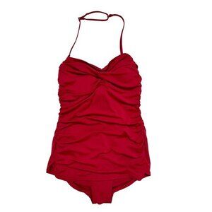 Jantzen Ruched Pinup Red One Piece Swimsuit / Swim Dress